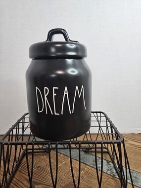 Rae Dunn Black 'DREAM' Ceramic Jar with Lid